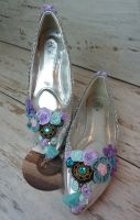 Ballerinas Märchenbraut Vintage Hippie Boho Unikate Metallic 40 Hessen - Hasselroth Vorschau