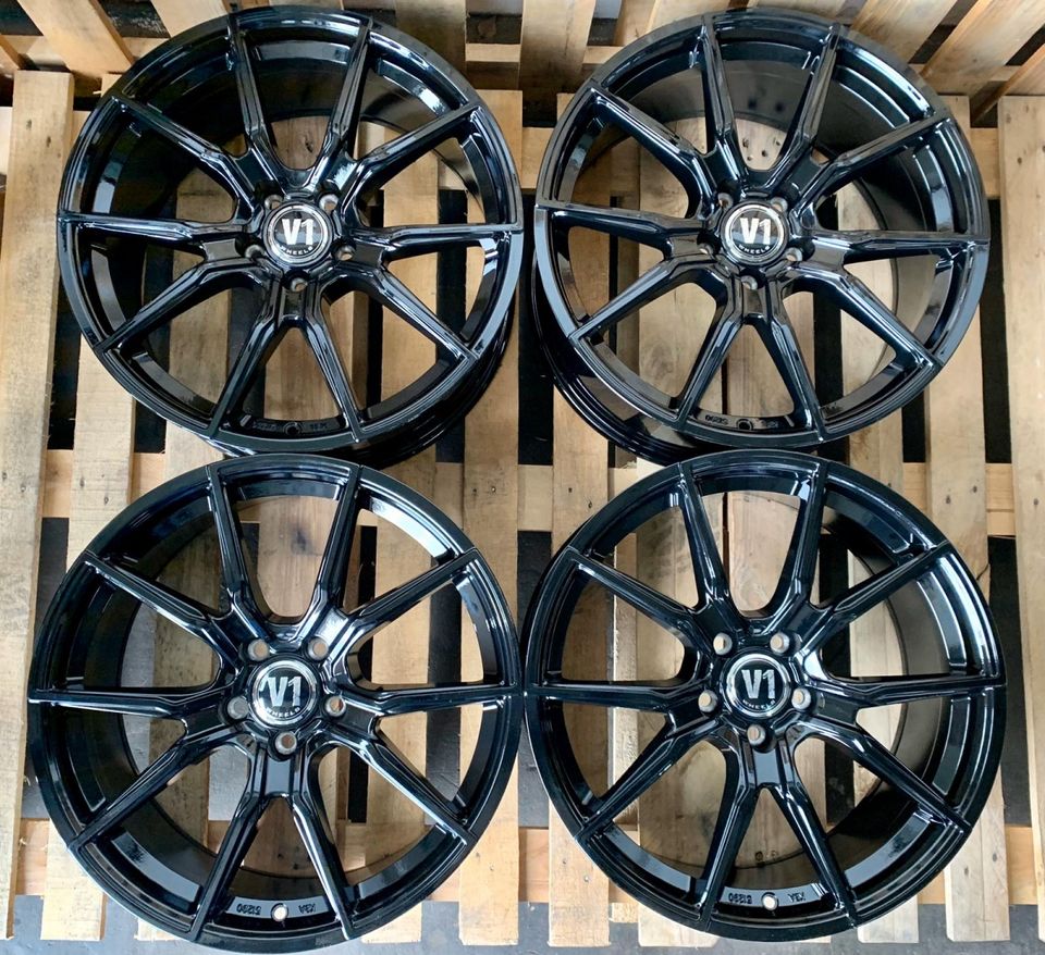 V1 Wheels V1 18 Zoll Schwarz Alufelgen für BMW 1er F40 2er Active Tourer Gran Tourer Gran Coupe iX1 U11 X1 PHEV UKL F48 X2 F39 Mini Clubman Countryman One Cooper S D Ford Galaxy Tourneo Connect in Rodgau