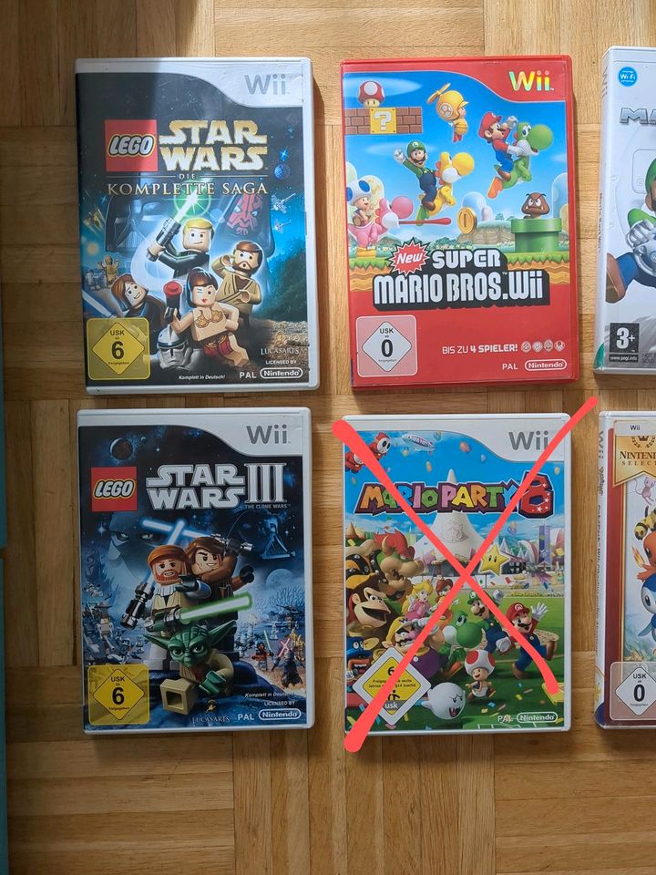 TOP Nintendo Wii Black Edition + Sports + 8 Spiele Mario Star W in Leinfelden-Echterdingen