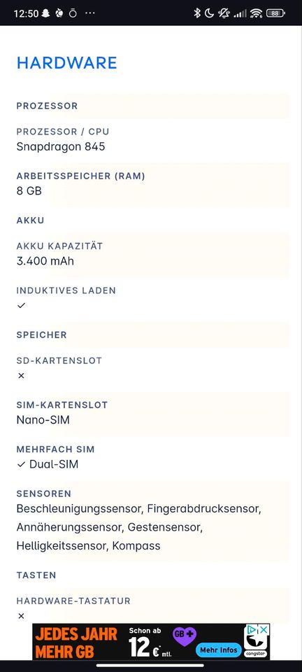 Xiaomi Mi Mix 2s 64 GB / 6 GB inkl OVP in Schönefeld