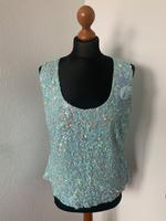 Heine Top Shirt ärmellos mit Pailletten Türkis Rosé Gr. 44 Bayern - Ingolstadt Vorschau