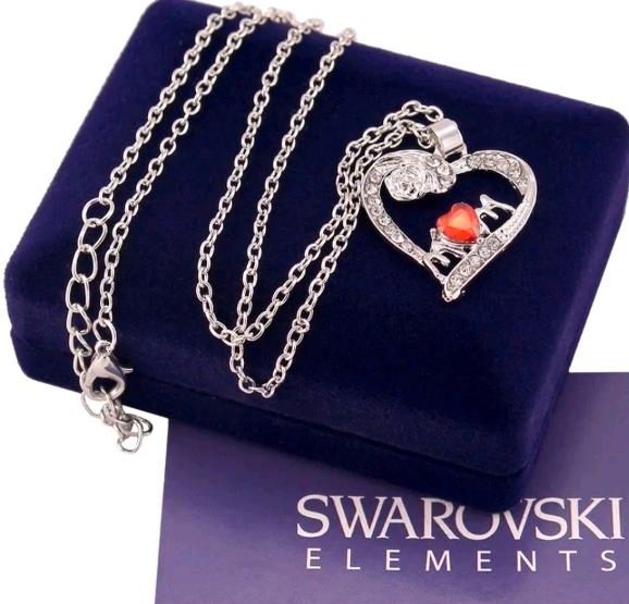 Mom Swarovski elements Kette mit Herz anhänger in Gaggenau