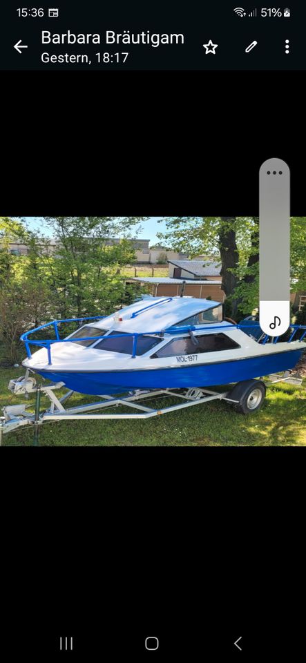 Motorboot mit Trailer in Rüdersdorf