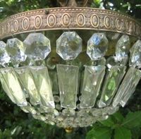 Französische Art Deco Messing Deckenlampe Kristalllüster Antik Bayern - Dießen Vorschau