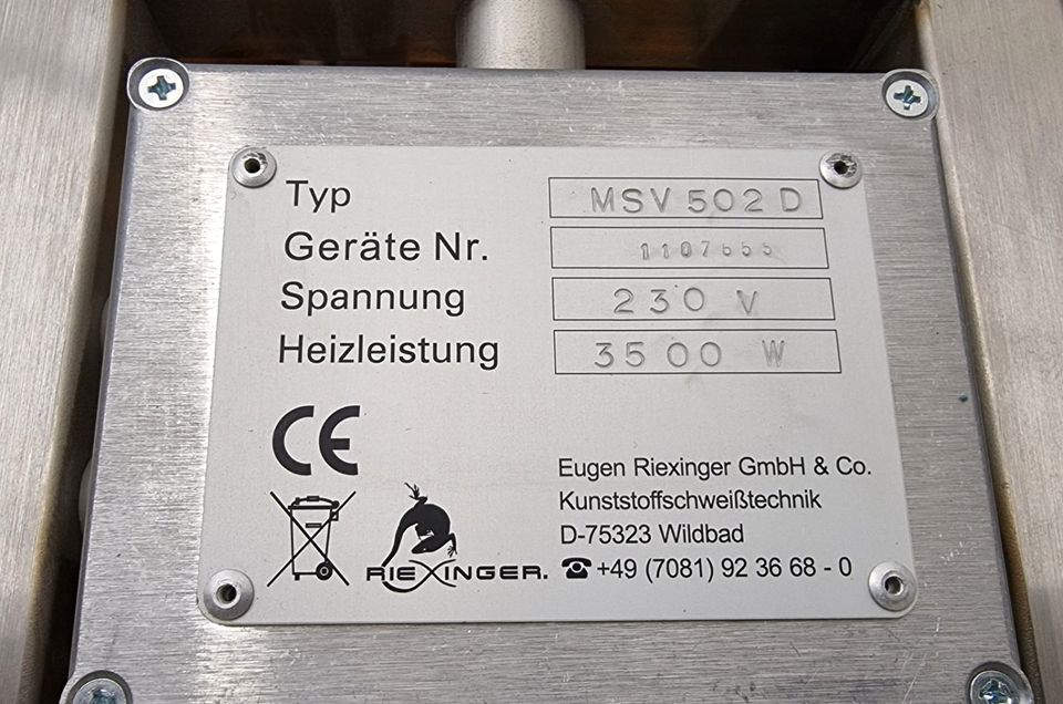 Riexinger MCV502D Kunststoffschweißgerät plastic welding in Paderborn