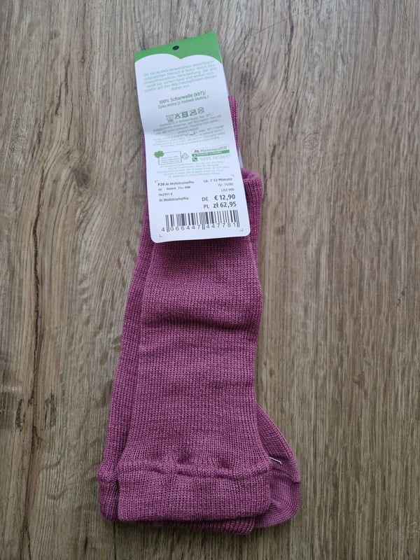 Wollstrumpfhose Strumpfhose Bio Schurwolle dunkelrosa pink 74 80 in Lüneburg