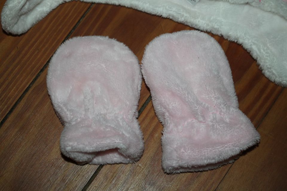 George Mütze Handschuhe Hase Gr. 3-6 Monate 68 74 rosa in Achim