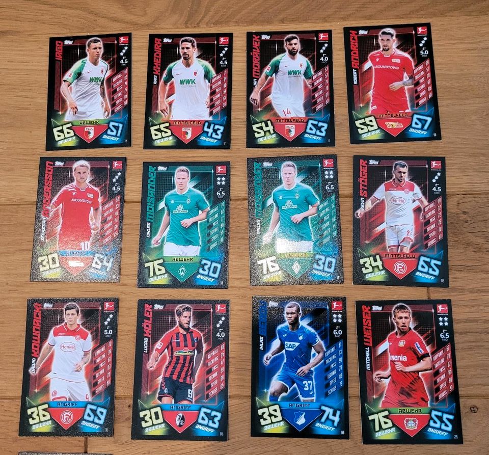 Match Attax Karten vermutlicherweise 2019 - 20 in Hallstadt