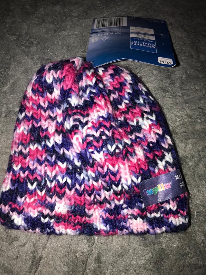 lupilu gefütterte winter mütze pink lila gemustert 62/68 in Chemnitz