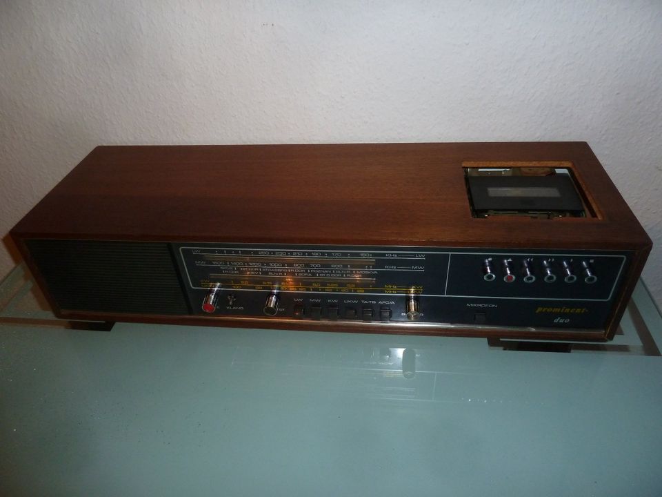 DDR ZEIT 70 HOLZ RADIO PROMINENT DUO KASSETTE VEB STERN ALT ANTIK in Schönfels Gem Lichtentanne