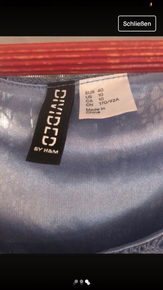 H&M Kleid Stickerei Lavendel M 38 in Brühl