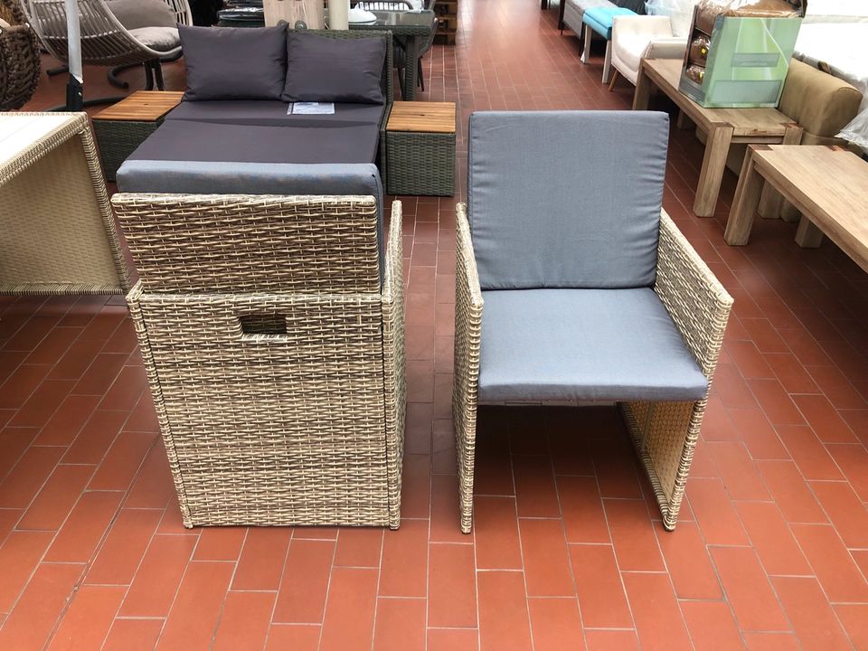 NEU! Rattan Sitzgruppe 9-tlg., Natur, Gartenmöbel-Set, Polyrattan in Bremen