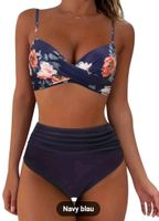 2 tlg. Bikini Floral Print Twist, XL, blau geblümt Baden-Württemberg - Wertheim Vorschau