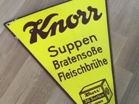 Emailleschild Alte Reklame Knorr gelb braun Dreieck Dresden - Großzschachwitz Vorschau