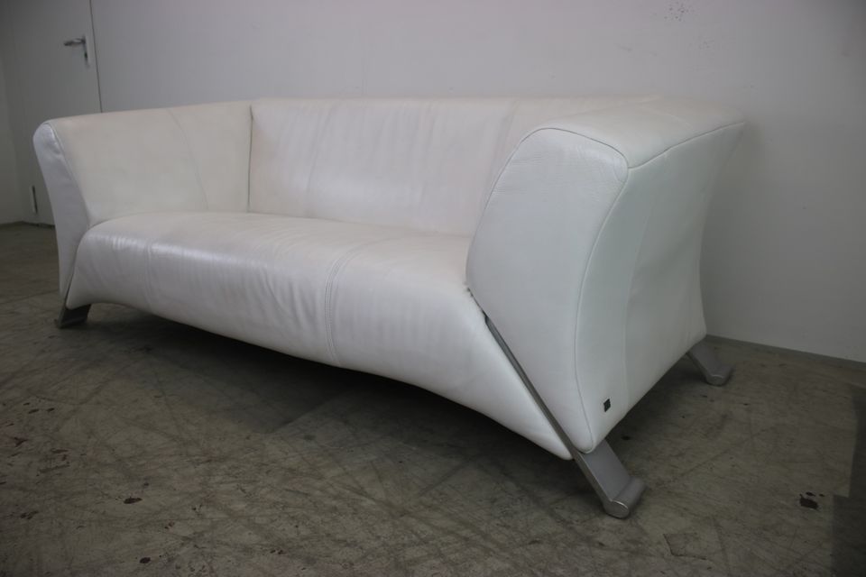 Rolf Benz 322 Club Sofa Zweisitzer Designer Couch Weiß Echt Leder in Berlin