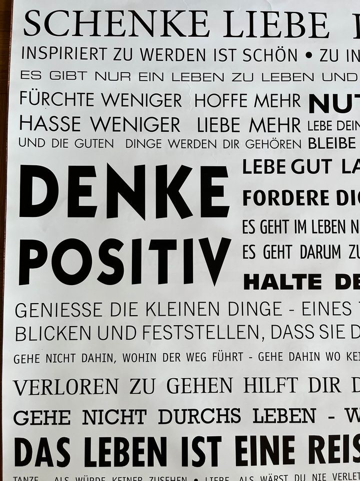Poster, „LEBE DEIN LEBEN / DENKE POSITIV in Nürnberg (Mittelfr)