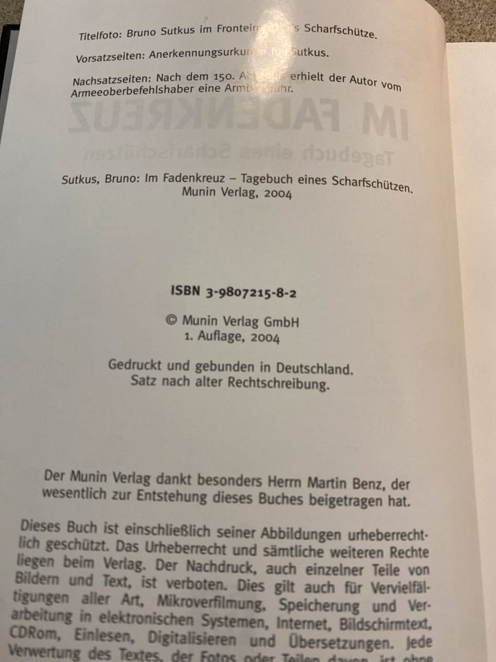 Im Fadenkreuz- Tagebuch eines Scharfschützen von Bruno Sutkus in Ingolstadt