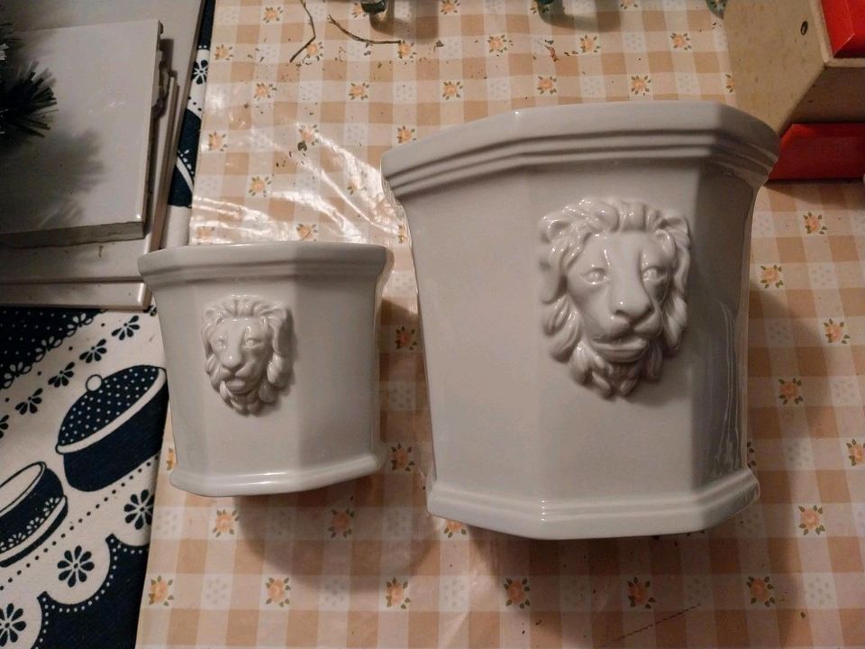Übertöpfe Löwenkopf Porzellan in Zwickau