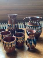 Tee Service Teekannen 6 Becher Tassen Vase vintage braun Nordrhein-Westfalen - Rahden Vorschau