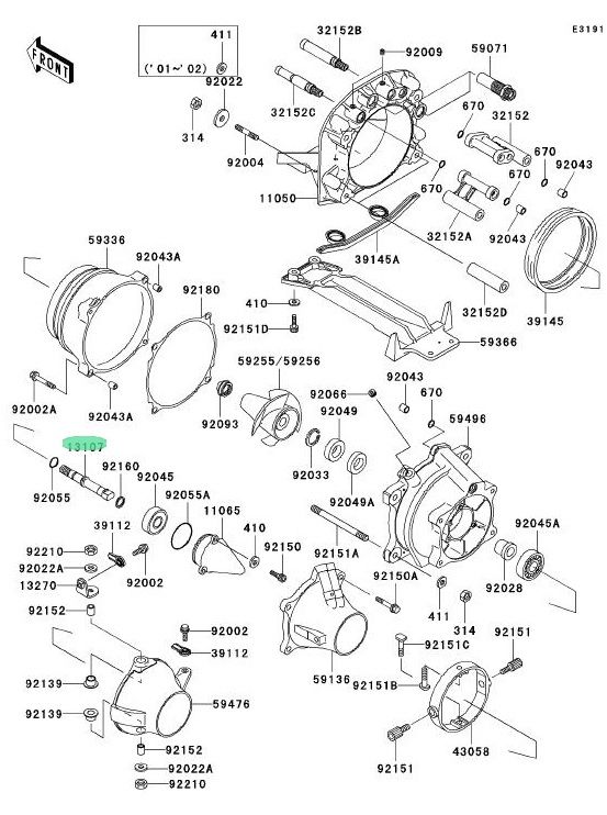 Impellershaft Kawasaki Jet-Ski Ultra 130 DI/150 13107-3773 NLA in Neukirchen-Vluyn