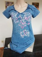 T-Shirt Blau mit Glitzersteine Bluse Freizeit Tunika Oberteile Nordrhein-Westfalen - Brilon Vorschau