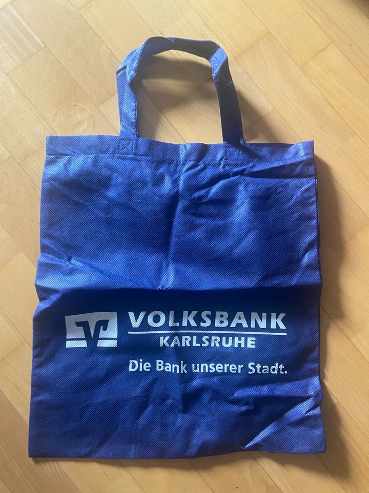 Einkaufstasche Tasche Stoffbeutel Tragetasche Volksbank Karlsruhe in Bruchsal