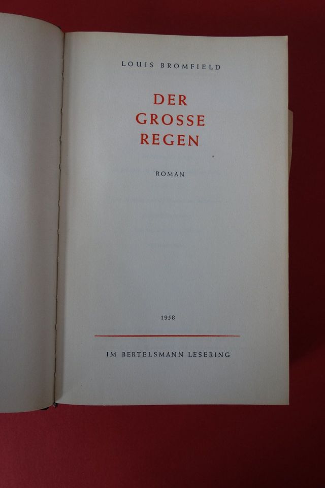 Der grosse Regen   Louis Bromfield  altes Indien Roman 30er Jahre in München