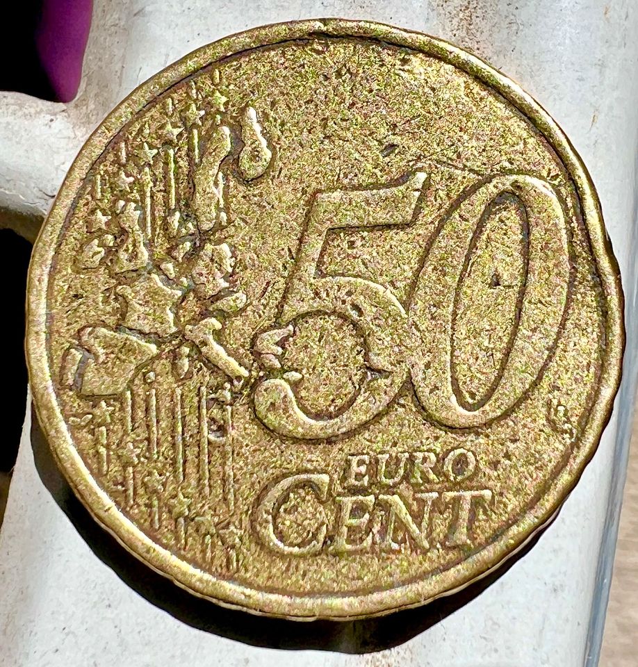 50 Euro  Cent Münze aus 1999 Ersprägung RF in Hamburg