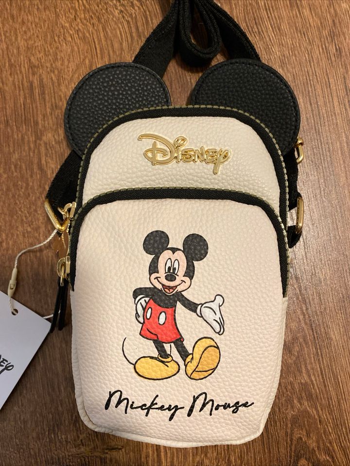 Disney Mickey Mouse Handy Handtasche Crossbody beige Gold in Weikersheim