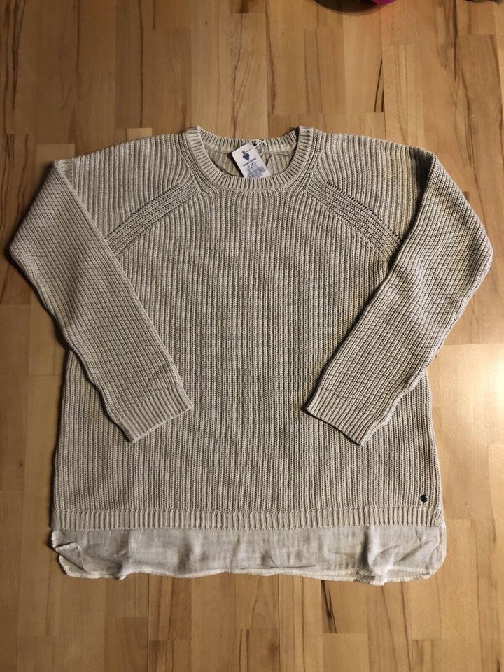 Cecil Pullover Lagenlook beige weiß XL XXL in Niestetal