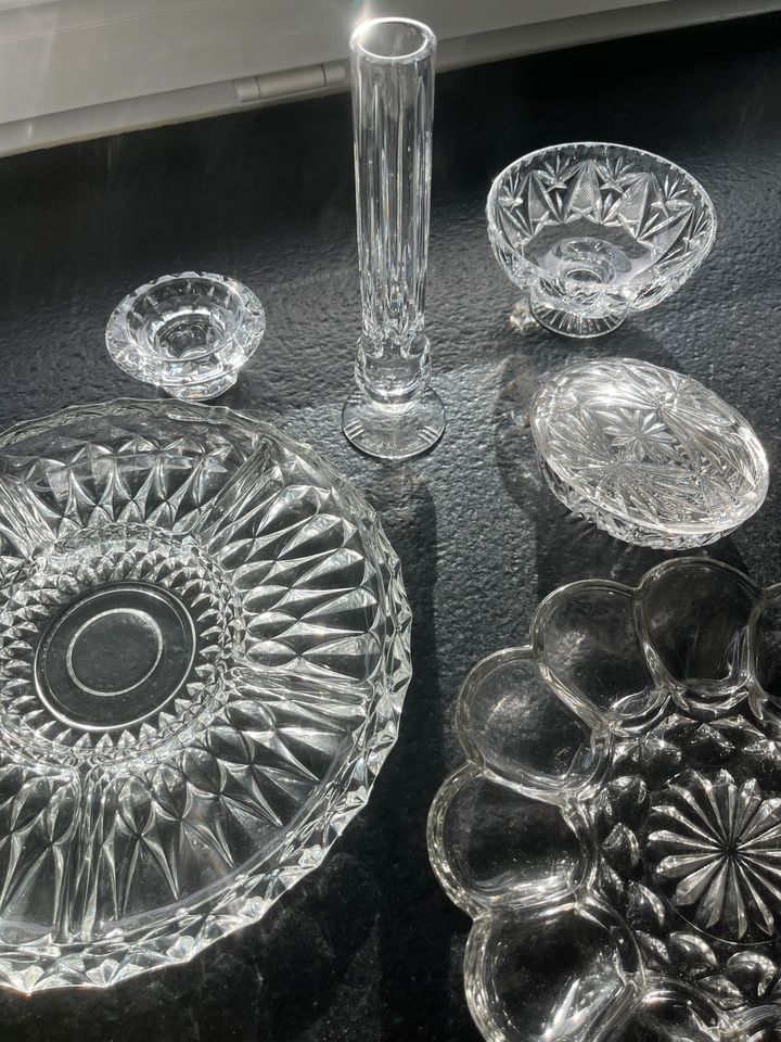 Teller Bleikristall Schale Kerzenständer Teller Vase in Kunreuth