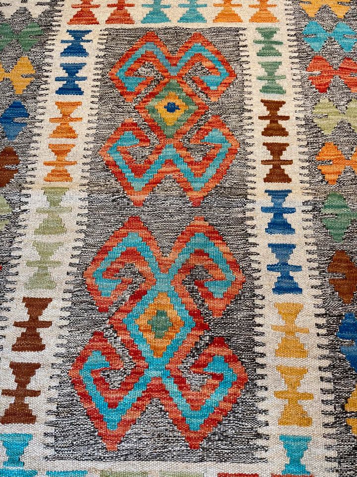 Afghan Kelim143x96 Kilim Teppich Handarbeit rug wolle geometrie in Berlin