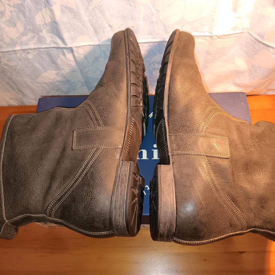 THINK! DENK * STIEFELETTEN / BOOTS * 42 *OLIV-BRAUN * LEDER * TOP in Bergisch Gladbach