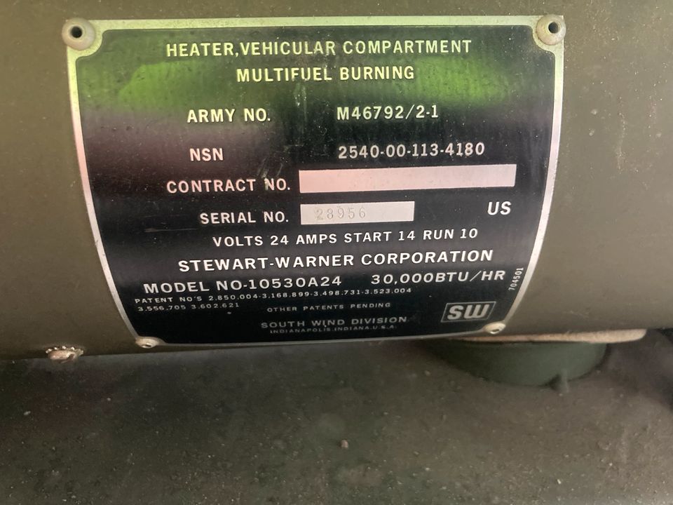 US Army Heizung Chevy K30 M1010 Diesel CUCV in Luckenwalde