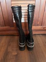 Damen stiefel, leicht gefüttert schwarz Silberkette Biker Stiefel Bayern - Karlsfeld Vorschau