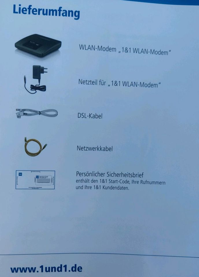 1&1WLAN- MODEM für Internet- DSL- Speed in Bad Oldesloe