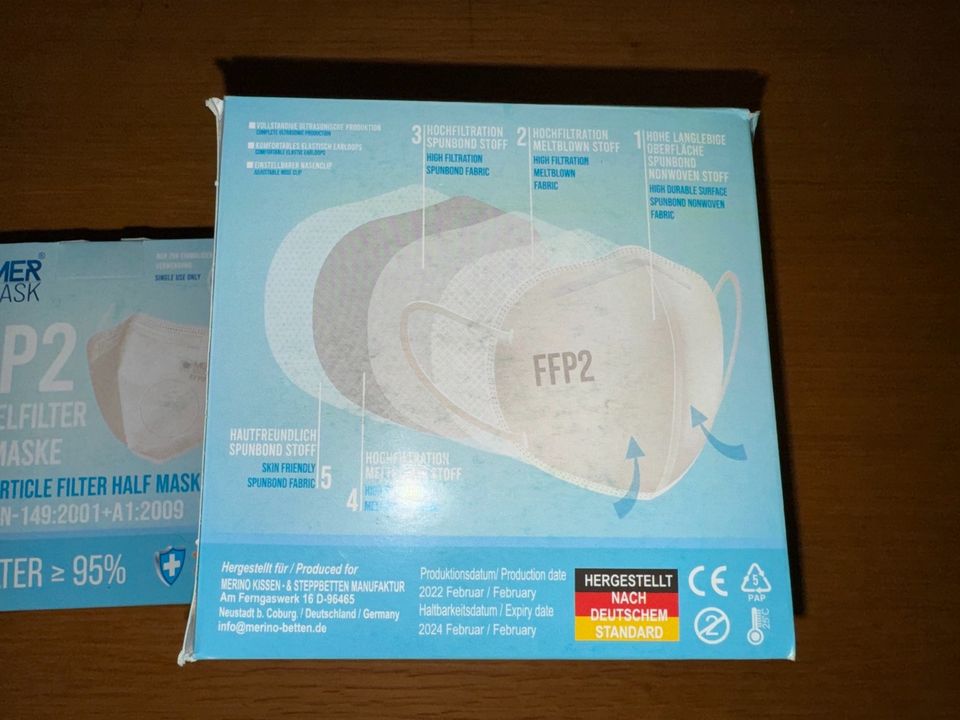 Ffp2-Masken Packung mit 20 Stück und Packung mit 10 Stück in Chemnitz