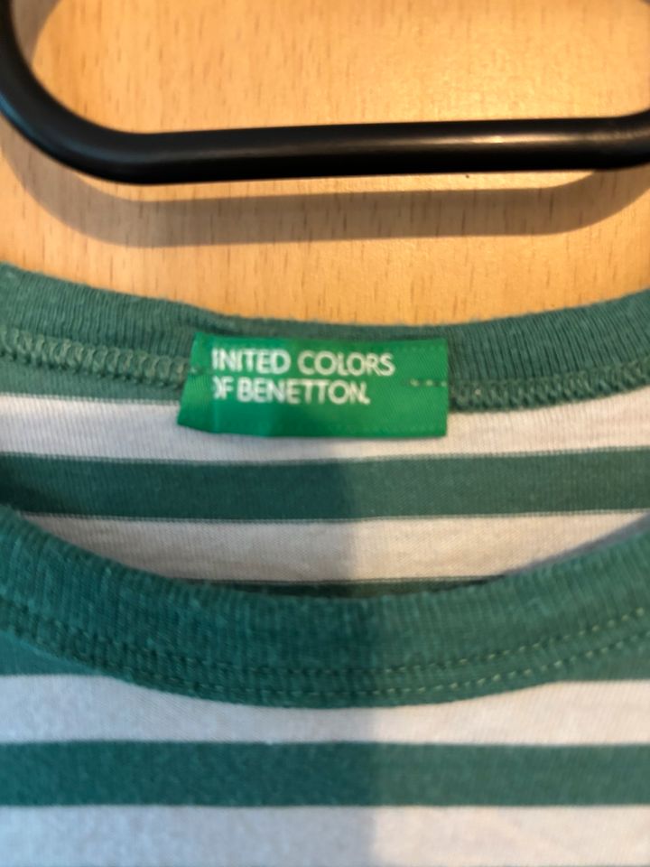 Benetton Ringelshirt grüne Streifen, 3XL 164/170 in Grevenbroich