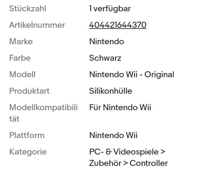 Silikonhülle (schwarz) für Remote Controller für Nintendo Wii in Kiel
