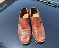 Herren Slipper echt Leder 41 Absatz 70er retro braun DDR Sachsen - Bannewitz Vorschau