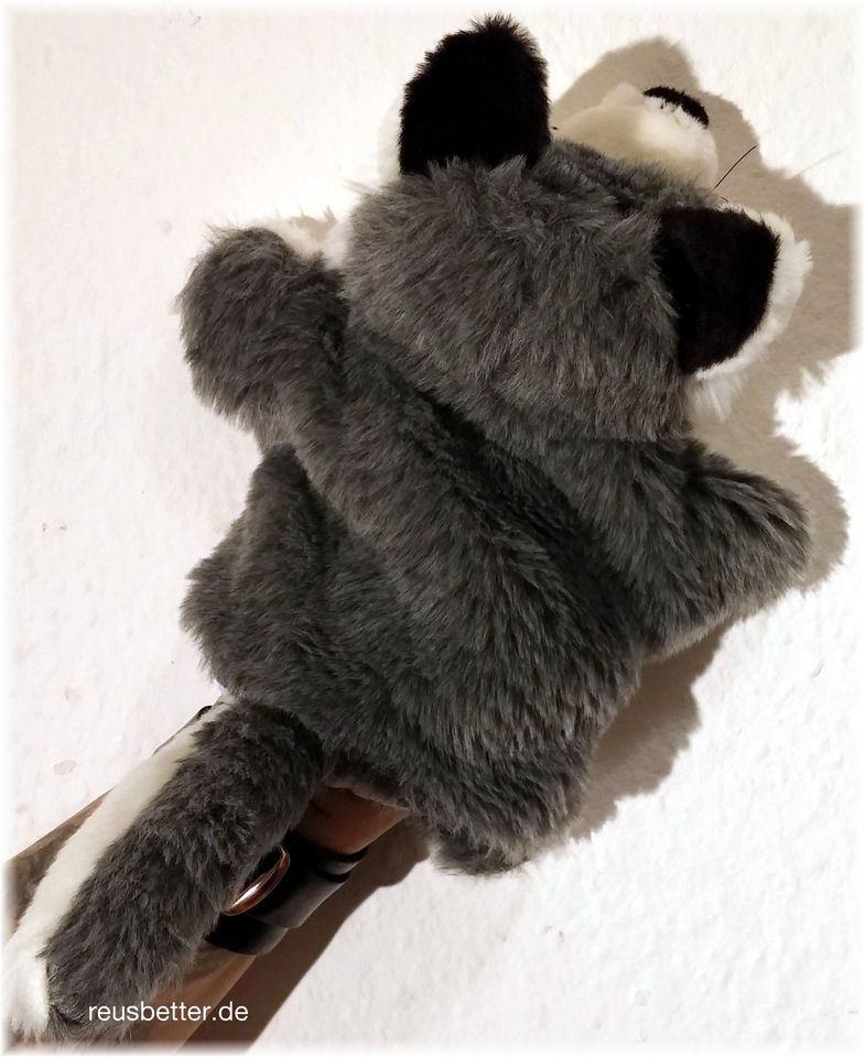 Handspieltier Handpuppe niedlicher kleiner Wolf Weiß /Grau aus We in Leipzig