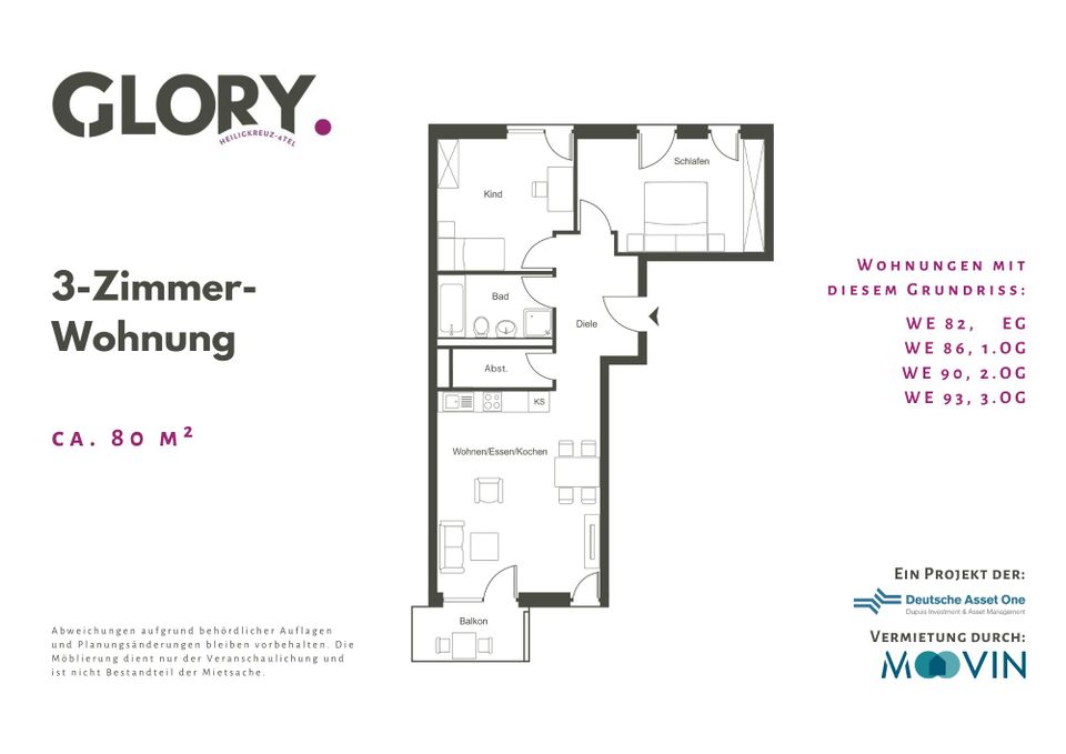 *NEUBAU* 3-Zimmer-Wohnung mit Balkon und EBK in Mainz