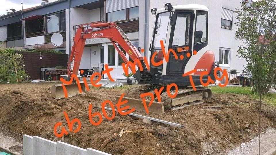 Minibagger mieten leihen, Kubota KX in Owen