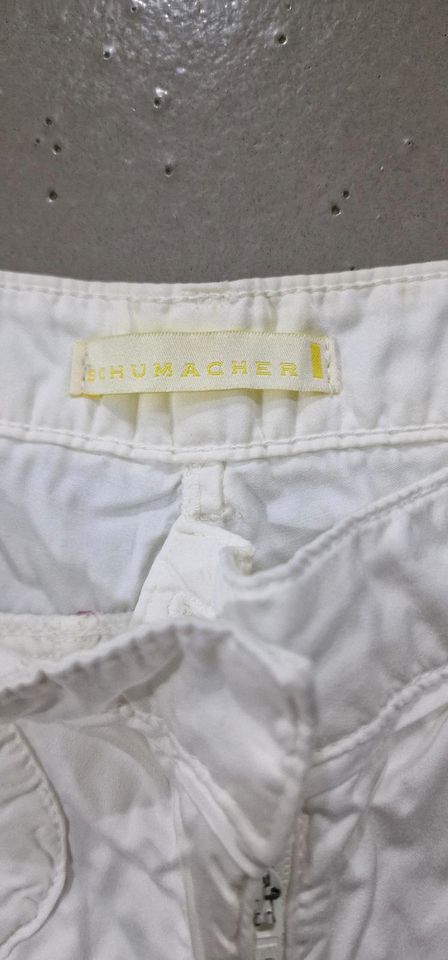 Schumacher Hose sommerlich leicht weiß knöchellang Gr. 34 knitte in München