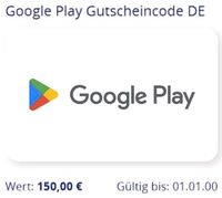 150€ Google Play Wertgutschein / Guthaben Digitaler Code Hessen - Bad Vilbel Vorschau