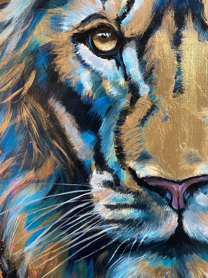Löwe König der Tiere Raubkatze Afrika Savanne Gemälde Bild Unikat in Frankfurt am Main