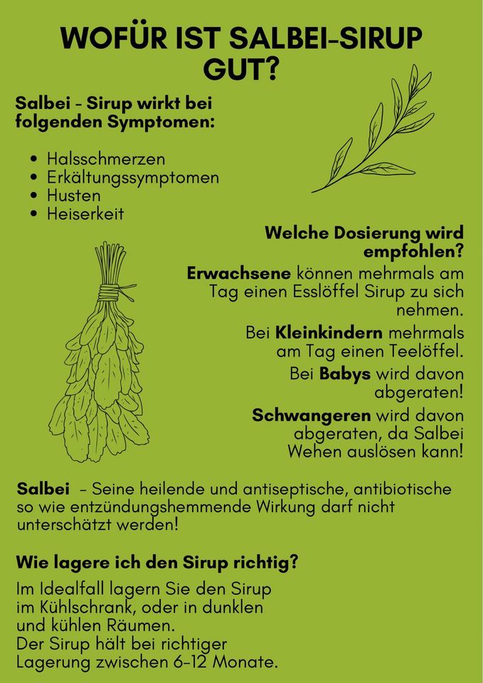 Salbei - Pfefferminz - Holunder Sirup-Selfmade in Remchingen