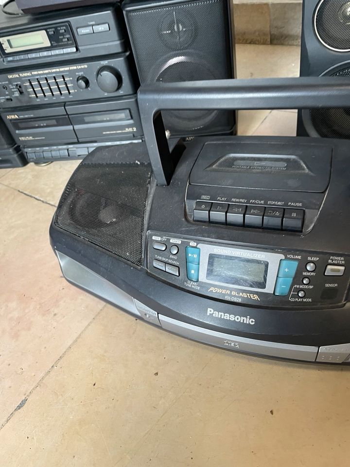 4 x Kassettenrekorder Panasonic Aiwa Saba Ghettoblaster in Marbach am Neckar