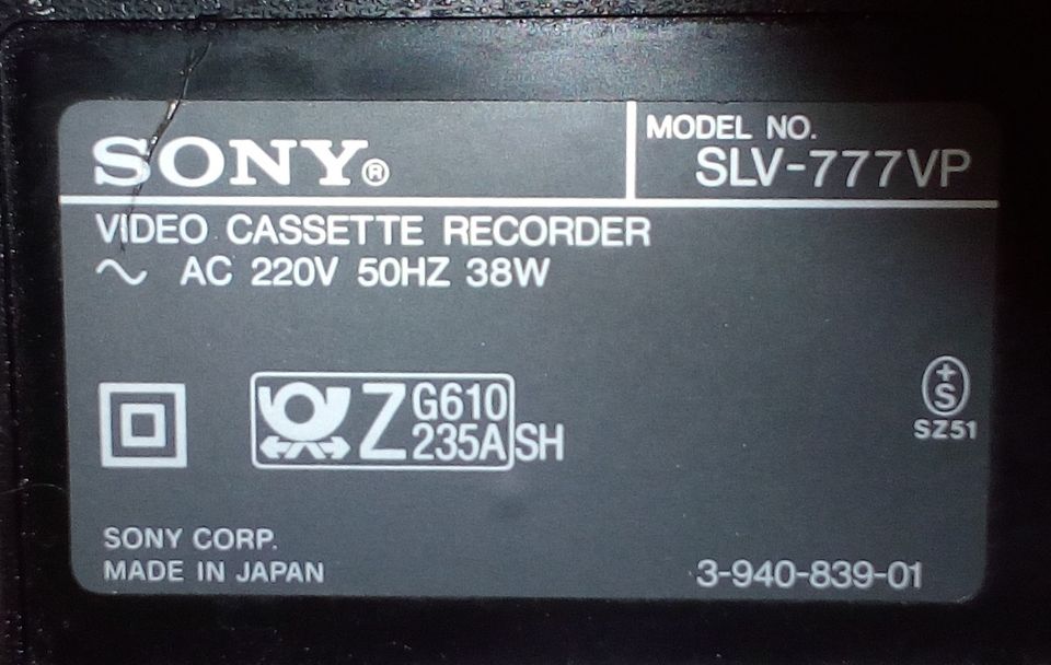 Sony SLV777VP Highend VHS Recorder in Kulmbach