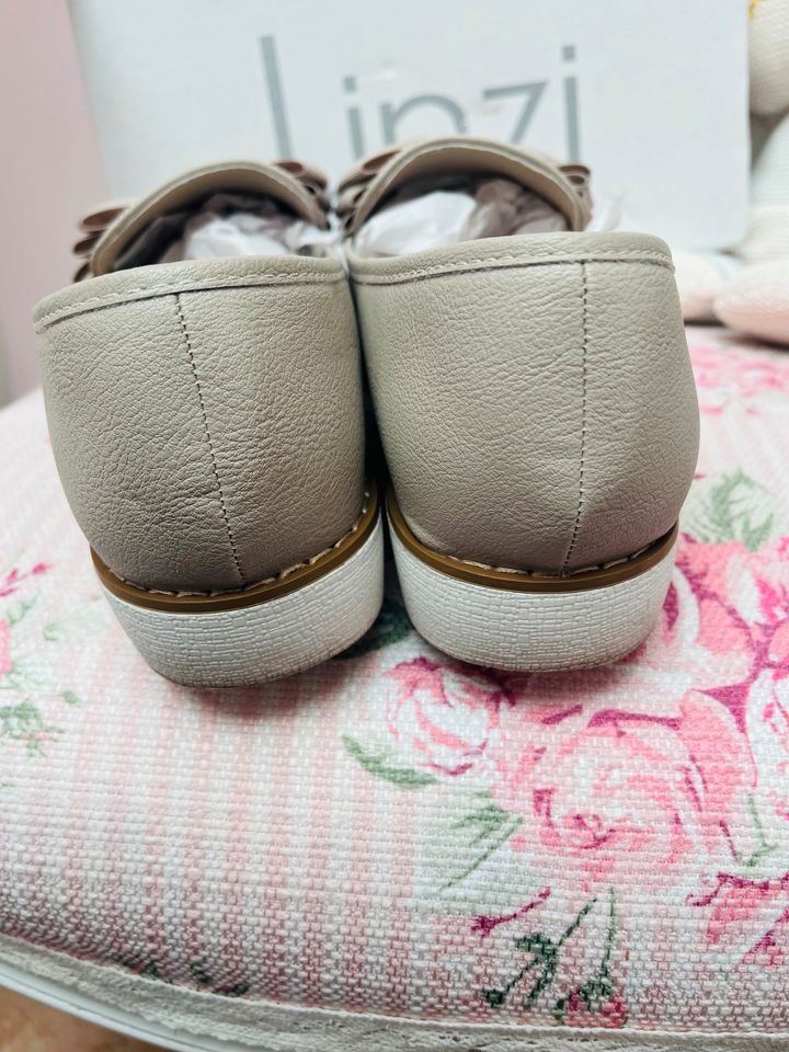 Linzi Damen loafer beige Creme Schleife gr 39 wie neu in Osterhofen